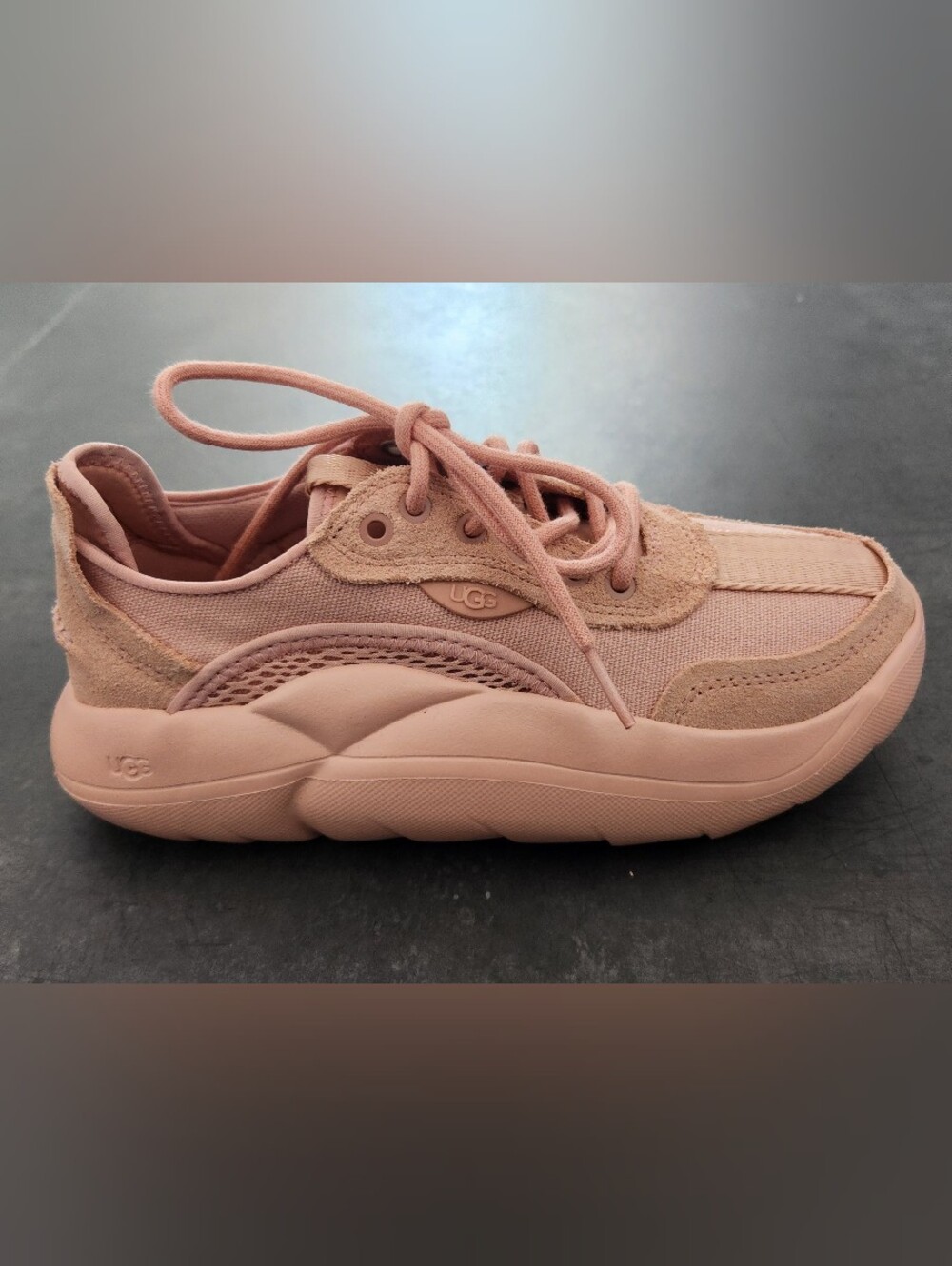 Women’s Casual Lace-Up Sneakers in Blush Pink